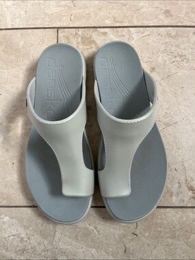 Dansko Pearly White & Grey Slip-On Sandals